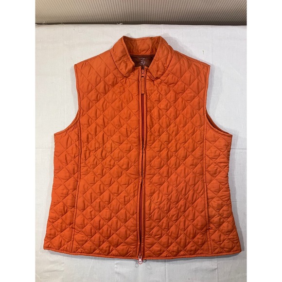 Relativity Jackets & Blazers - Relativity Quilted Vest Orange Full Zip Lightweight Women's XL